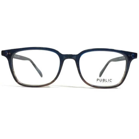 Public Eyeworks Eyeglasses Frames ULRIC C4 Brown Blue Square Horn Rim 49-19-148