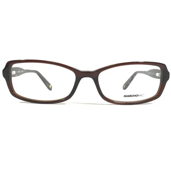 Marchon NYC Eyeglasses Frames WHITNEY 216 Brown Rectangular Full Rim 52-16-135