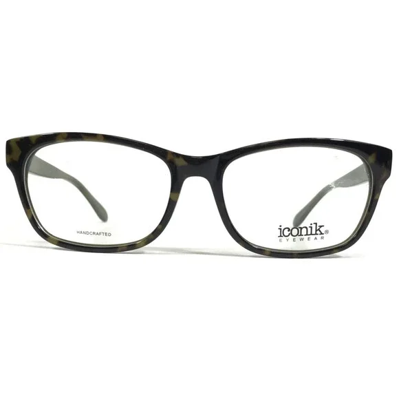 Iconik Eyeglasses Frames Annie C02 Green Tortoise Square Full Rim 53-17-140