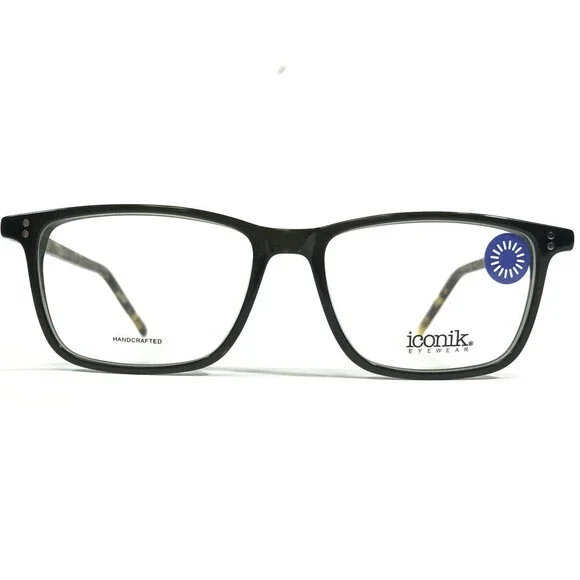 Iconik Eyeglasses Frames Jake C02 Green Tortoise Square Horn Rim 54-17-145