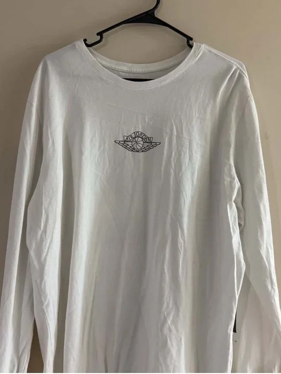 Jordan White Tee with Gray Jumpman Logo