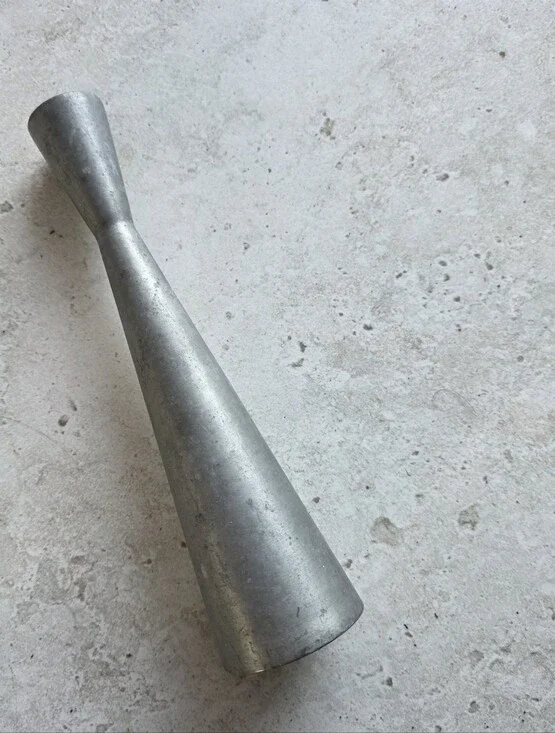 Vintage National Pewter Minimalist Bud Vase Brutalist MCM Decor