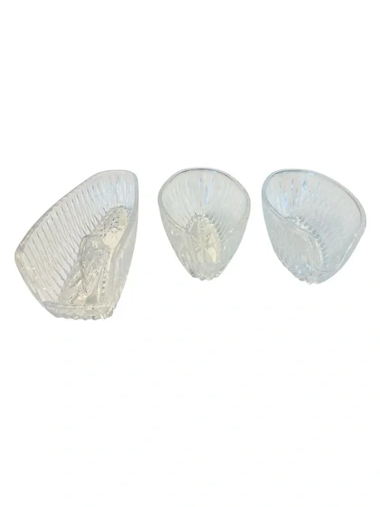 Vintage Princess House Highlights Crystal Utensil Rests Set of 3 Lead Crystal