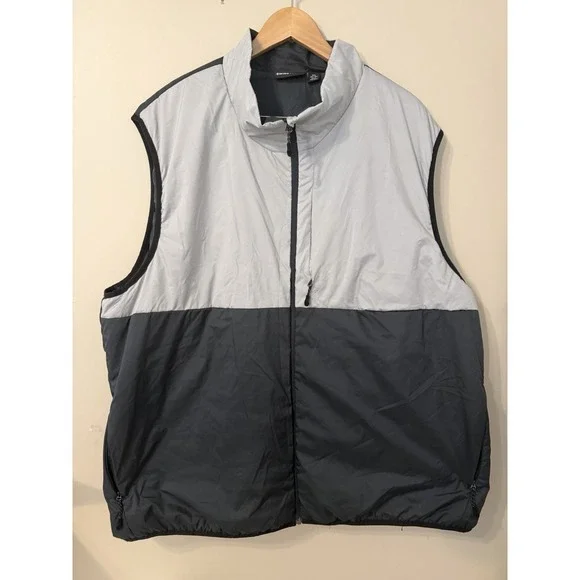 SwissTech Vest Mens 3XL Gray Colorblock Sleeveless Full Zip Puffer Lightweight