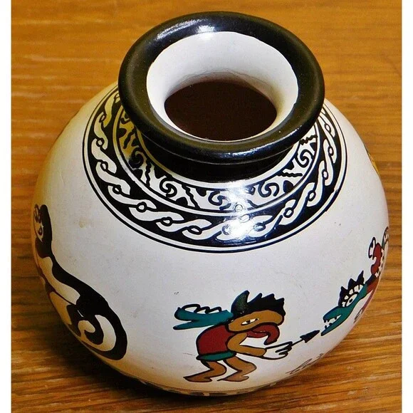 Vintage Costa Rican Pottery Stubby Vase