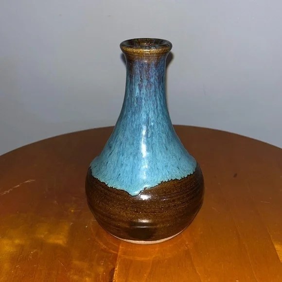 studio pottery bud vase, likely handmade