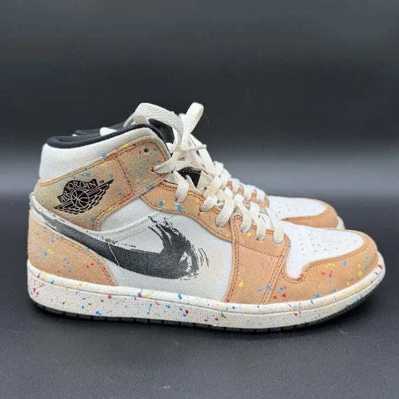 Size 9.5 - Air Jordan 1 SE Mid Brushstroke Paint Splatter