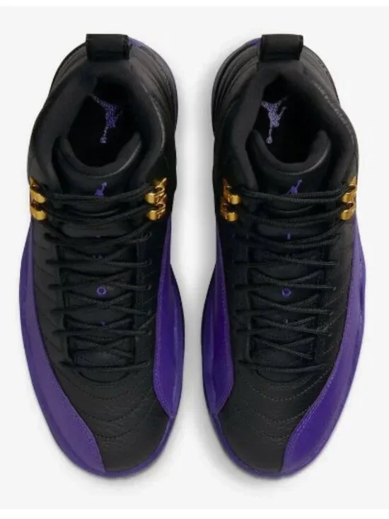 Air Jordan 12 Retro Men's Black Purple Basketball Shoes