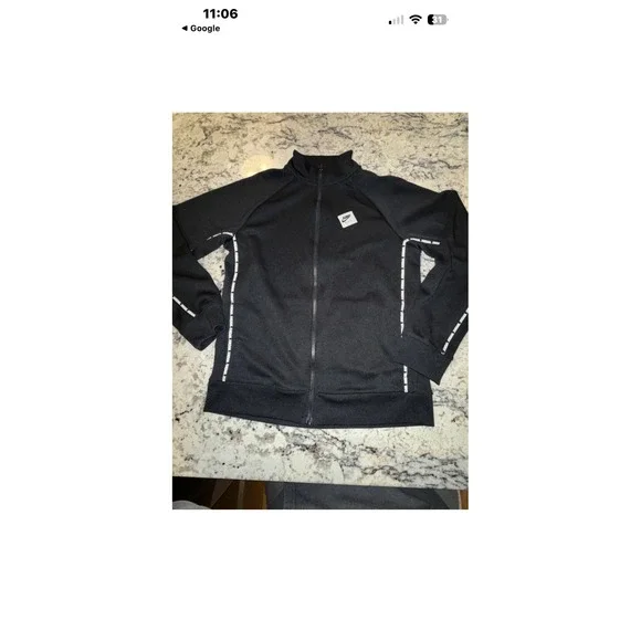 Jordan Jumpman Kids Black Full Zip Track Jacket Sleeve Logo Tape Mock Neck‎