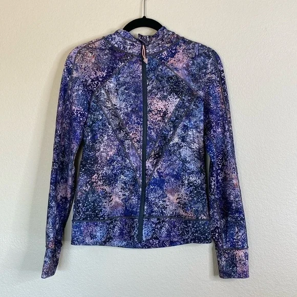 Ivivva Perfect Your Practice girls zip up hooded jacket Sz 14 purple pink