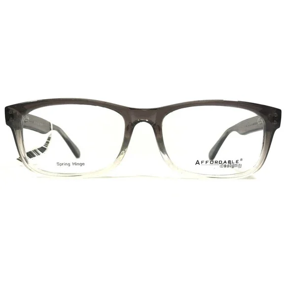Affordable Designs Eyeglasses Frames FINN GRAY Clear Fade Square 56-18-150
