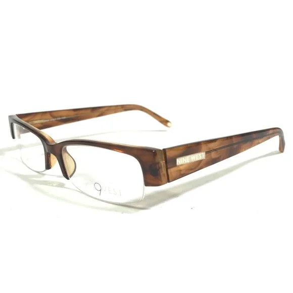 Nine West Petite Eyeglasses Frames 316 FM5 Brown Rectangular Half Rim 49-16-140