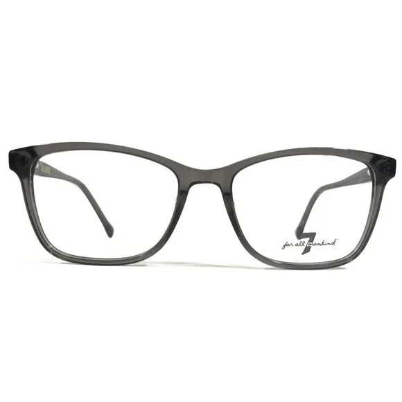 7 For All Mankind Eyeglasses Frames 823 DCGRY Clear Grey Square 52-17-145