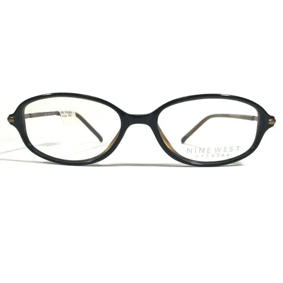 Nine West Petite Eyeglasses Frames 80 W78 Black Brown Round Full Rim 51-16-135
