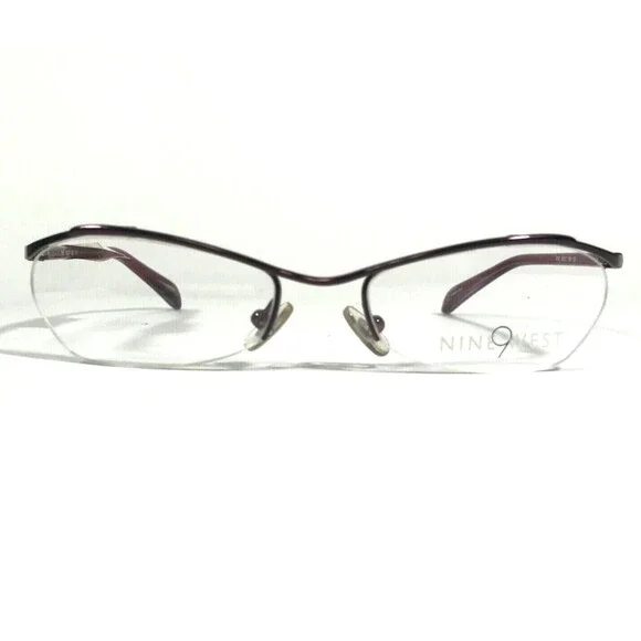 Nine West Petite Eyeglasses Frames 312 FB4 Purple Round Half Rim 49-17-125