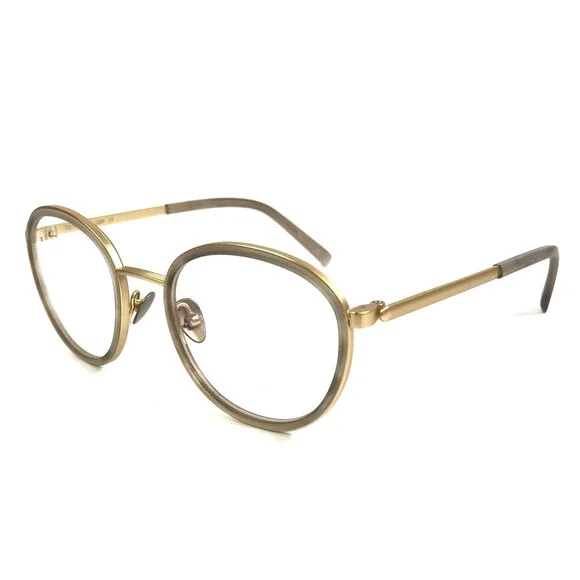 Tom Davies Eyeglasses Frames TD741 Col. 2209 Beige Horn Matte Gold 47-19-140