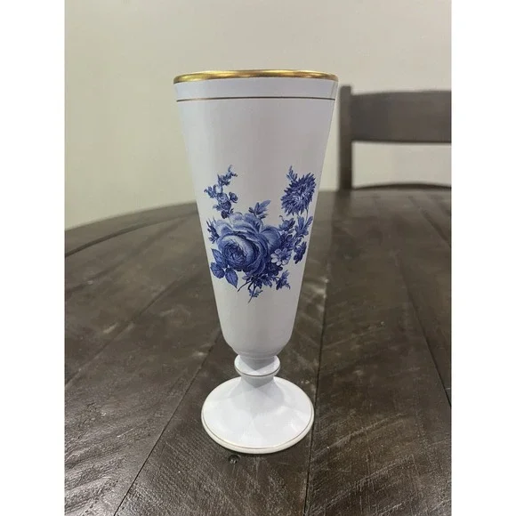 Flora Keramiek Vase Gouda Holland Blue‎ Rose 1834 Blue Interior Pedestal