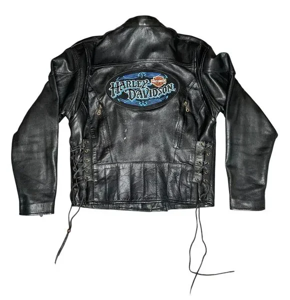 Vintage Harley Davidson Motorcycles Leather Biker Jacket