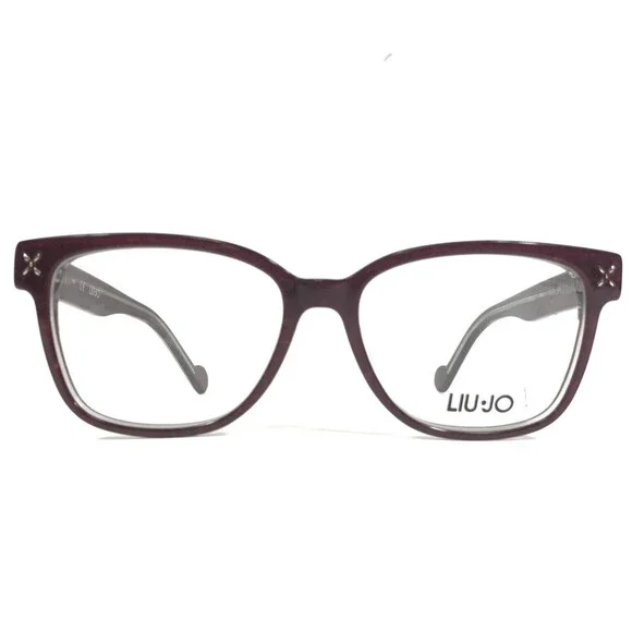 Liu Jo Eyeglasses Frames LJ2650 609 Burgundy Purple Denim Print Gold 52-15-135
