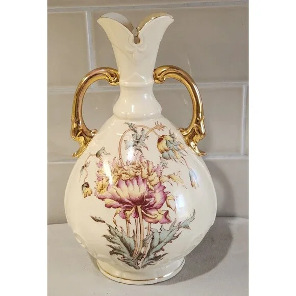 Antique Austrian Art Nouveau Porcelain Vase 9