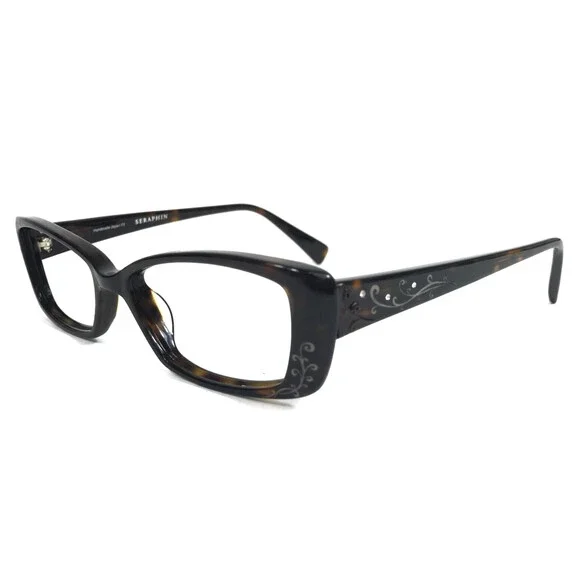 Seraphin Eyeglasses Frames SALEM/8528 Dark Tortoise Floral Crystals 52-17-145