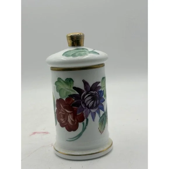Norleans Japan Hand Painted Floral Porcelain Canister Jar w/Lid Gold Trim 5
