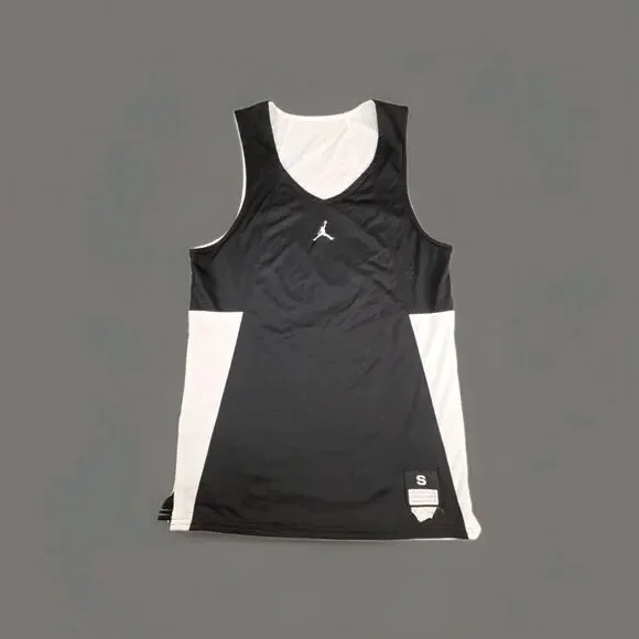 Jordan Reversible Tank Jersey Mens Sz S Black White Mesh Basketball Athletic C36