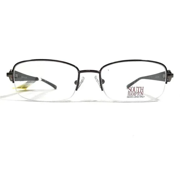 South Hampton SH 3002 BK Eyeglasses Frames Brown Square Full Rim 51-17-135