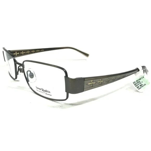 Loree Radkin by Sama Eyeglasses Frames Devon ats Grey Crosses Logos 54-19-140