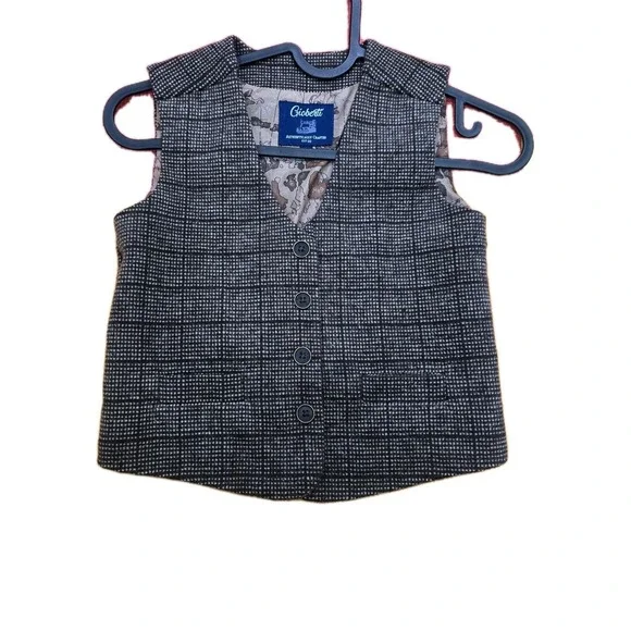 Gioberti Boys Dress‎ Vest Size 5 Brown Tweed Plaid Check Formal Wedding School