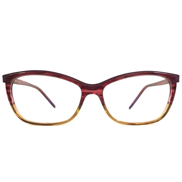 Tom Davies Eyeglasses Frame TD597 Col. 1644 Brown Red Horn Cat Eye 55-15-140
