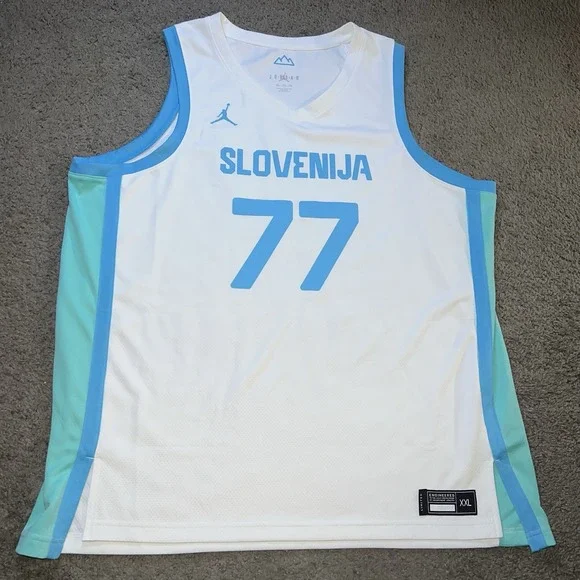 Jordan Slovenia Luka Dončić #77 Men's Basketball Jersey White XXL NWOT