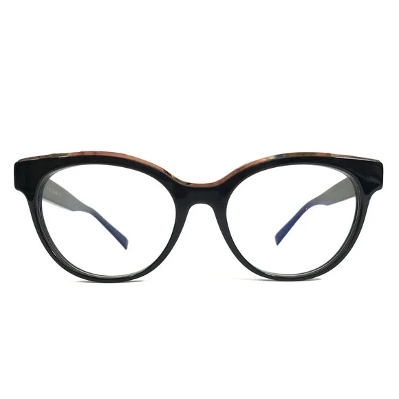 Tom Davies Eyeglasses Frames TD705 Col. 2056 Shiny Black Polished Gold 51-17-140