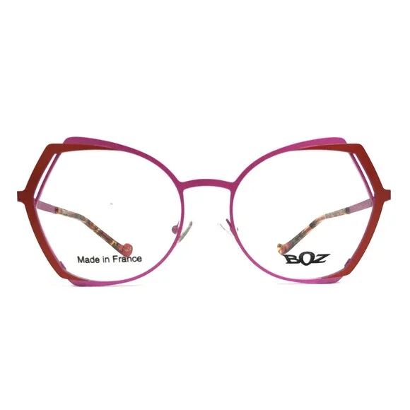 BOZ Eyeglasses Frames ORKA 8068 Pink Red Matte Butterfly Full Rim 54-18-140