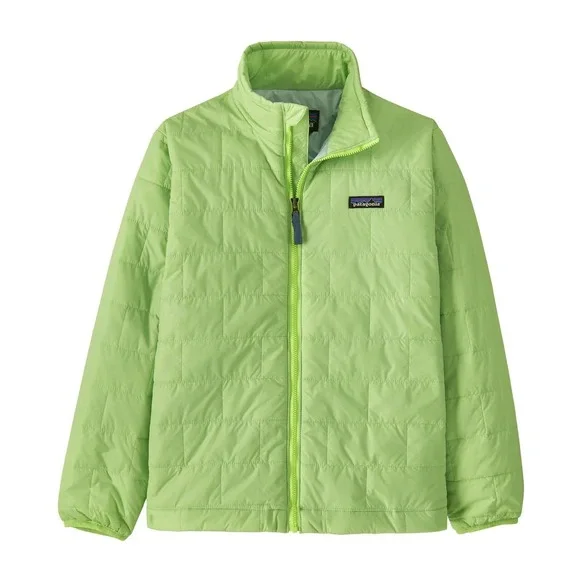 Patagonia Kids' Jacket Nano Puff Brick Quilt Neon Green XL 14