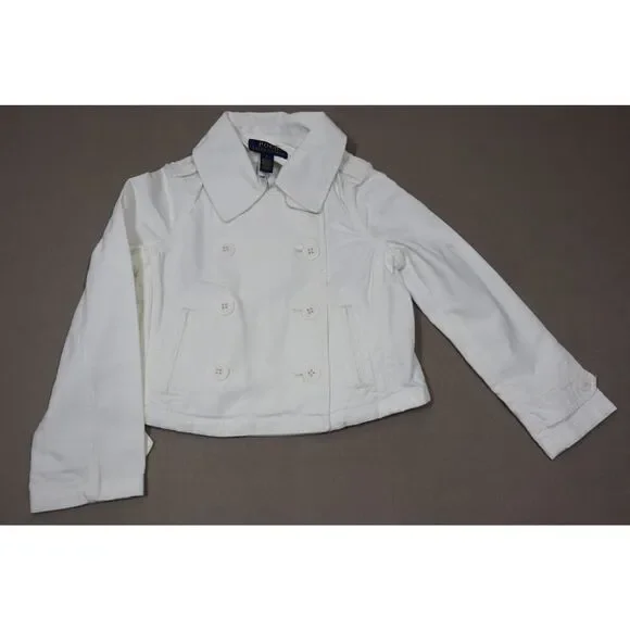 Polo Ralph‎ Lauren White Denim Buttoned Jacket Kids Size 6