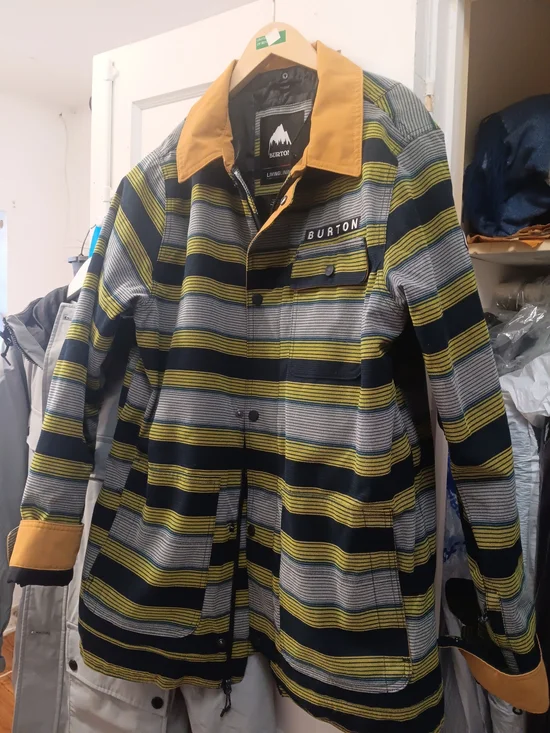 Burton Striped Performance Jacket in Black, Yellow & Tan