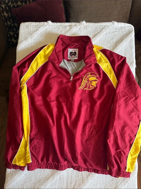 USC Red and Gold Pullover Jacket with Trojan Logo