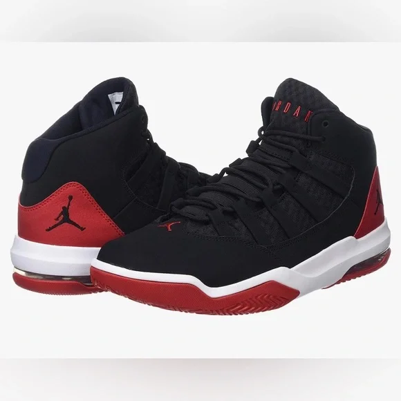 New Jordan Men's red & black Max Aura Black Basketball Shoes