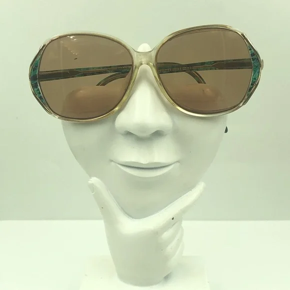 Svank Optical Blue Gold Oval Sunglasses