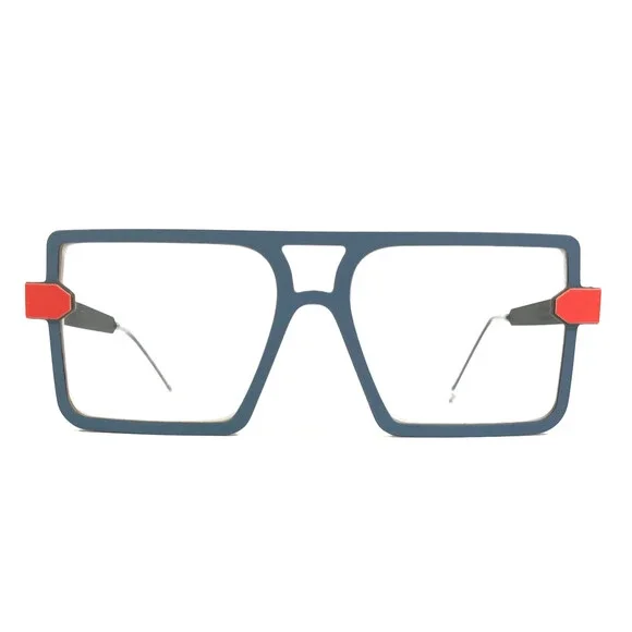 Nina Mur Eyeglasses Frames TETE A66 Blue Wave Soft Matte Wood Square 54-17-140
