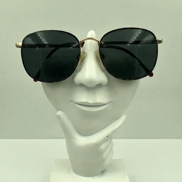 Red Gold Oval Sunglasses Frames