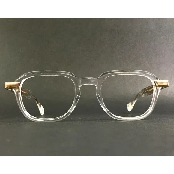 Eyevan Eyeglasses Frames Evans-E CRL 24K Gold Clear Square 50-22-145