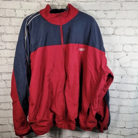 Reebok Red/Blue Vintage‎ Full Zip Jacket Mens 3XLT