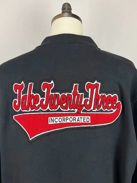 EUC Champion Take Twenty Three Mens Varsity Jacket Snap Button Fleece Size 2XL