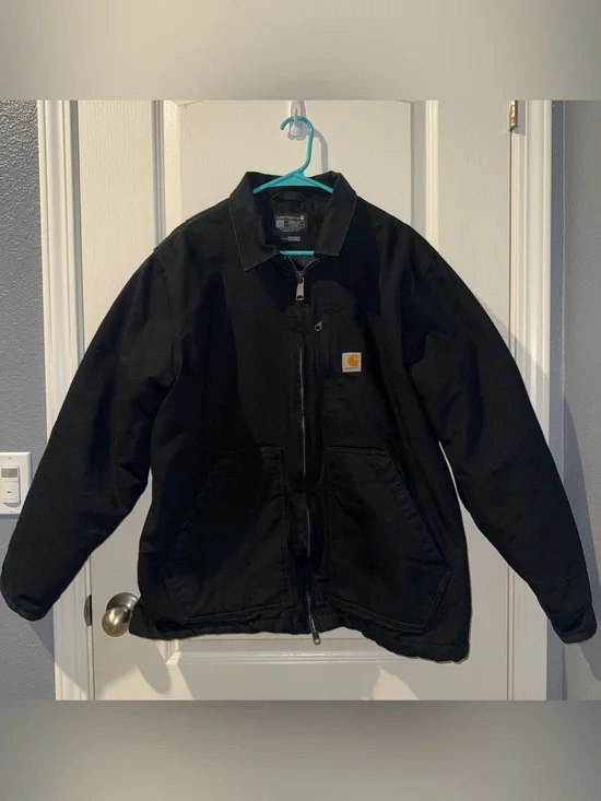 Carhartt Black Loose Fit Jacket with Logo Label