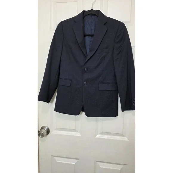 Joseph Abboud Blazer Boys 12R Navy Blue 100% Wool 2-Button Suit‎ Jacket Formal
