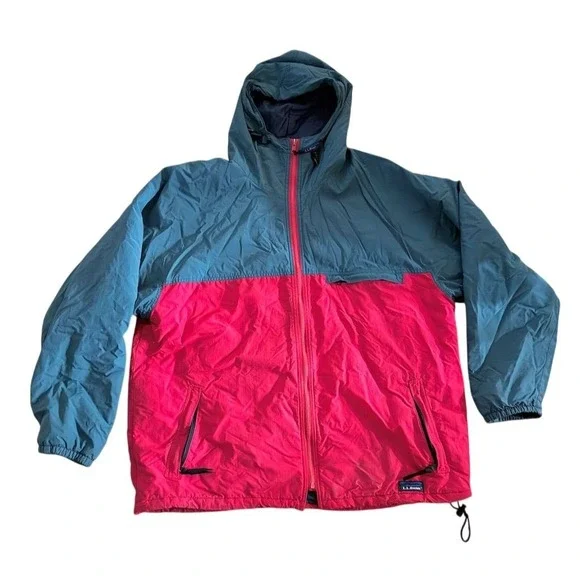 Vintage‎ L.L. Bean Men's Hooded Windbreaker Jacket L cabincore outdoor classic