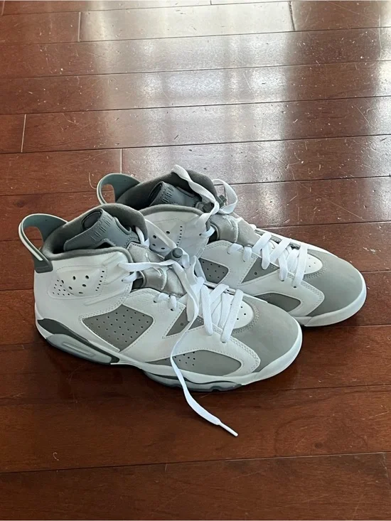 Jordan Grey & White Sneaker Interior with Size Tag