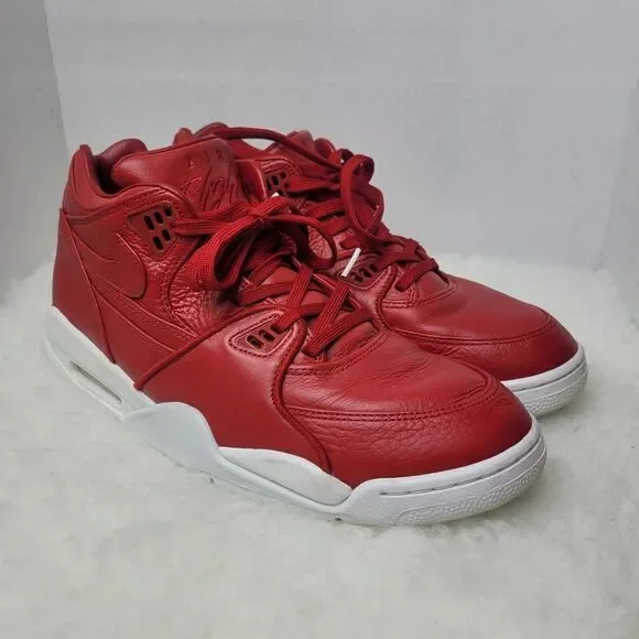 Nike Air Flight 89 Red Leather Sneaker Shoes Size 11.5
